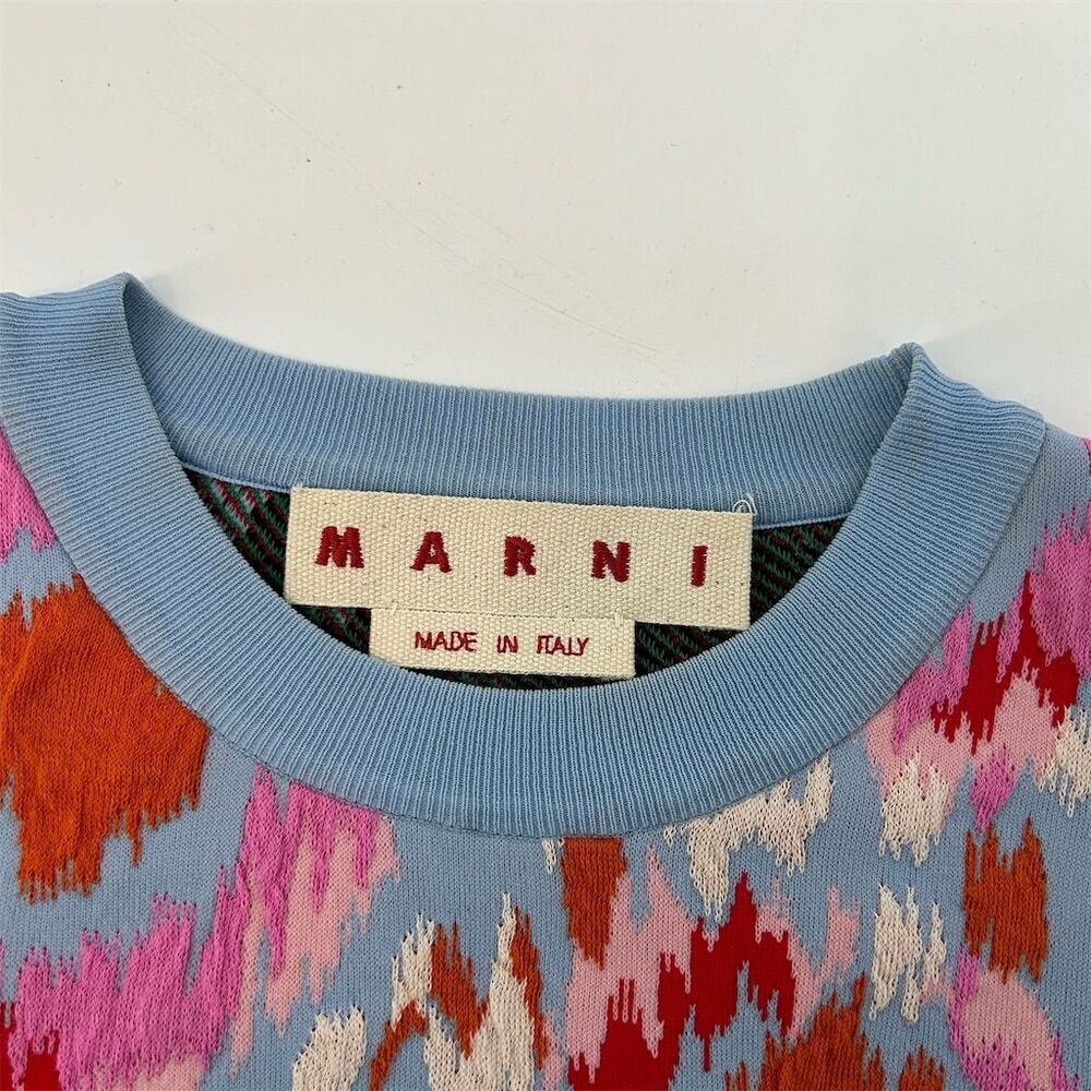 Marni jacquard knit top, Multicolor Geometric Knit Top Short Sleeve 44 / 8 / M - Picture 12 of 15